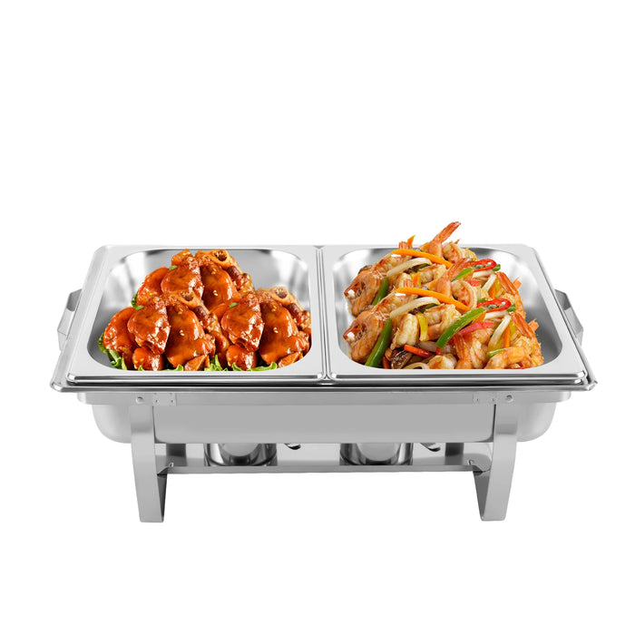 Chafing Dish Buffet Set Stainless Steel Buffet Warmer Tray with 2 x 8.98Qt Pans Food Warmers for Parties Buffet