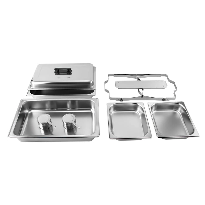 Chafing Dish Buffet Set Stainless Steel Buffet Warmer Tray with 2 x 8.98Qt Pans Food Warmers for Parties Buffet