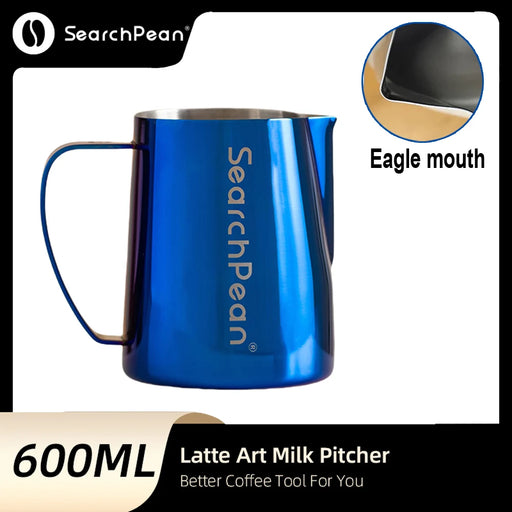 SearchPean Milk Frothing Pitcher Stainless Steel Latte Art Pitcher Milk Steaming Jug Espresso Cup Art Making Kitchen Tools