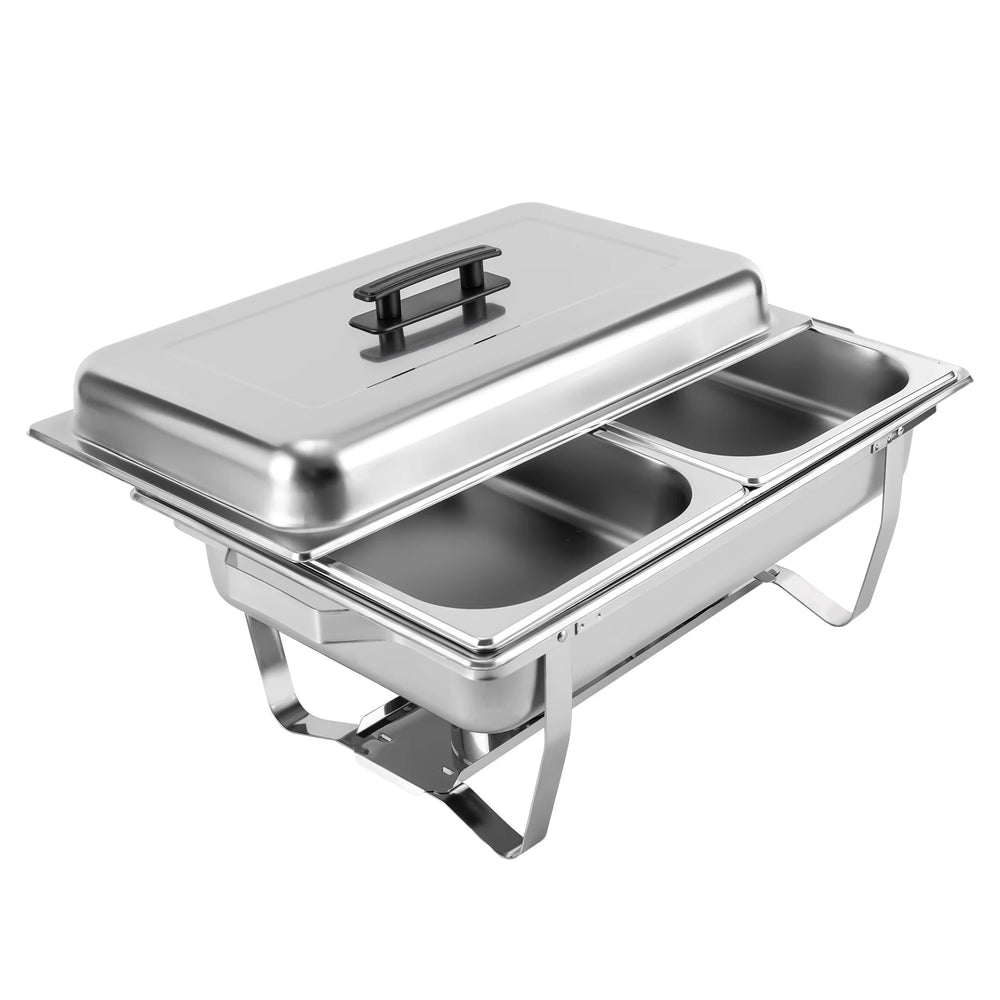 Chafing Dish Buffet Set Stainless Steel Buffet Warmer Tray with 2 x 8.98Qt Pans Food Warmers for Parties Buffet